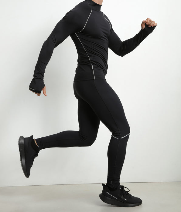 DIM Top deportivo de hombre con cuello alto en microfibra negra Dim Move