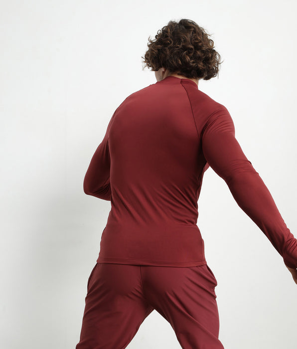 DIM Top deportivo de hombre con cuello alto en microfibra burdeos Dim Move
