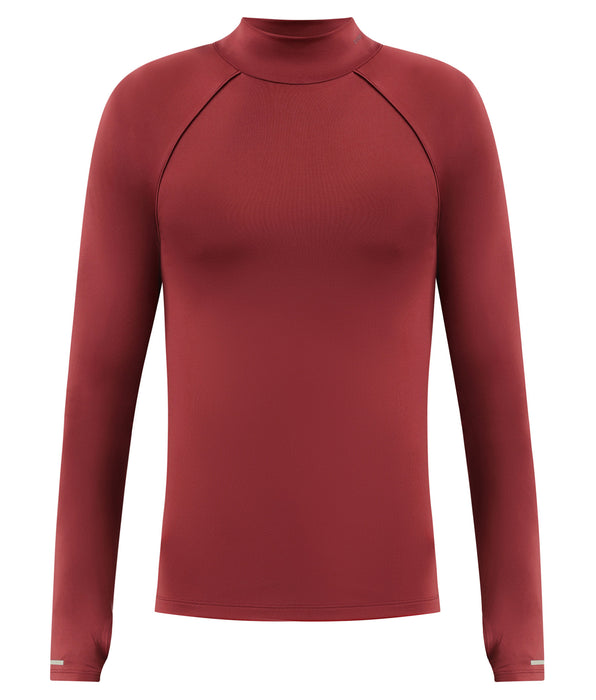 DIM Top deportivo de hombre con cuello alto en microfibra burdeos Dim Move