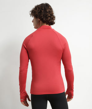 Top deportivo de hombre con cuello alto en microfibra Dim Move Rojo