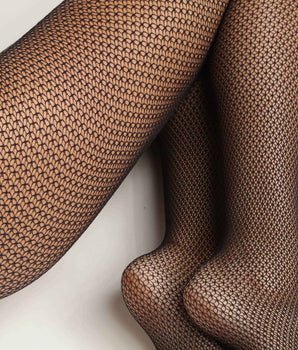 Pantis de encaje geométrico para mujer Estilo Dim Negro