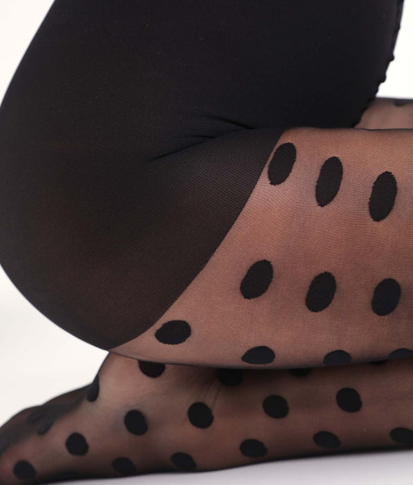 DIM Pantis de mujer transparentes con grandes lunares negros Dim Style