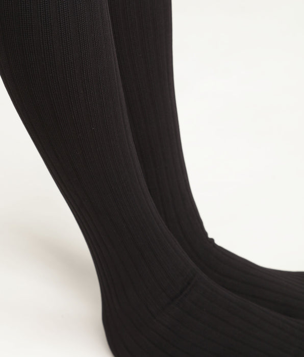 DIM medias de mujer en gasa opaco efecto canalé Negro Dim Style