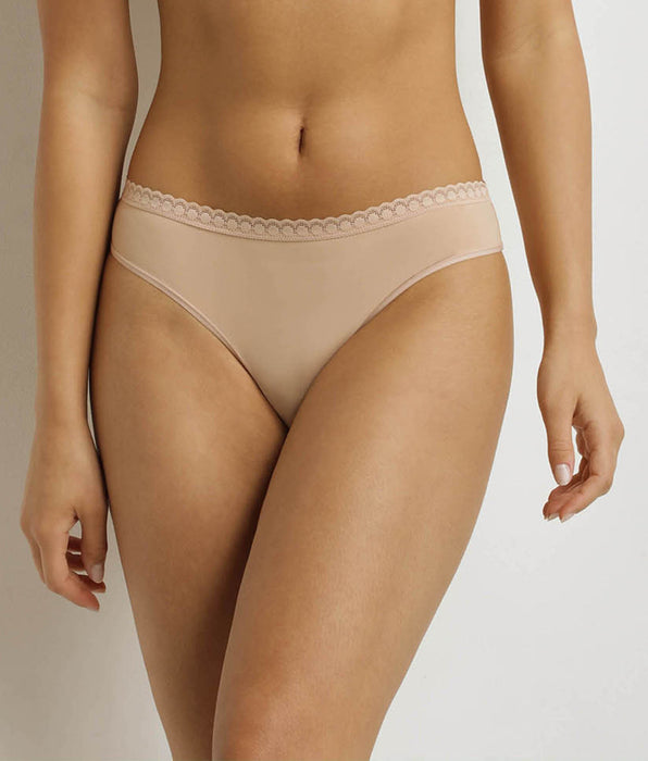 DIM Tanga de mujer con encaje Nude Daily Micro