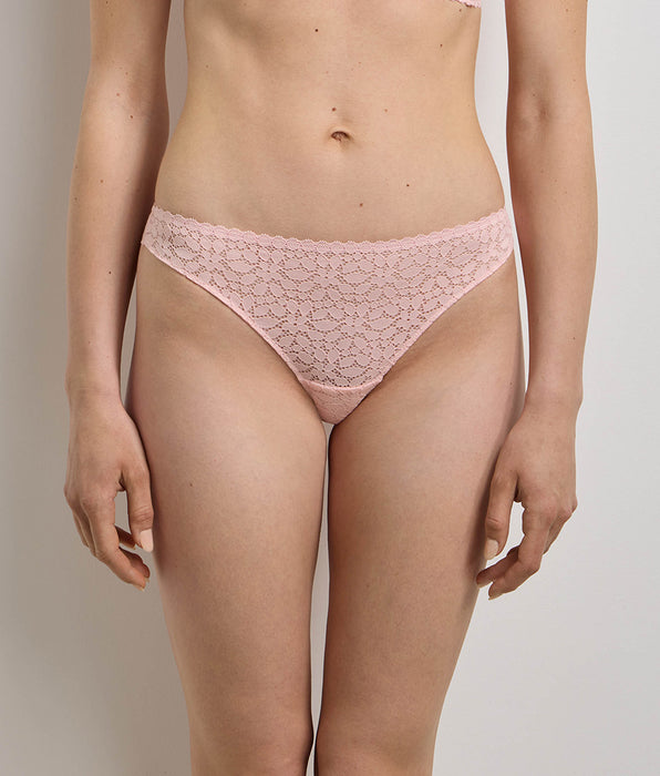 DIM Tanga rosa pétalo Daily Dentelle