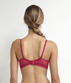 Sujetador con aros de encaje floral fucsia Dim Romance