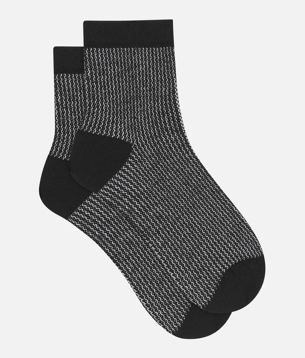 DIM Calcetines de mujer de Lurex negro y plateado Dim Mode