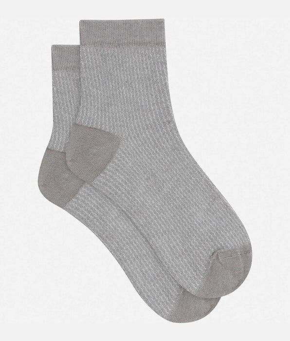 DIM Calcetines de mujer de Lurex color topo y plata Dim Mode