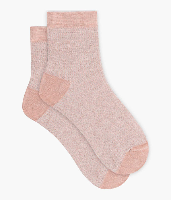 DIM Calcetines de mujer de Lurex rosa y plata Dim Mode