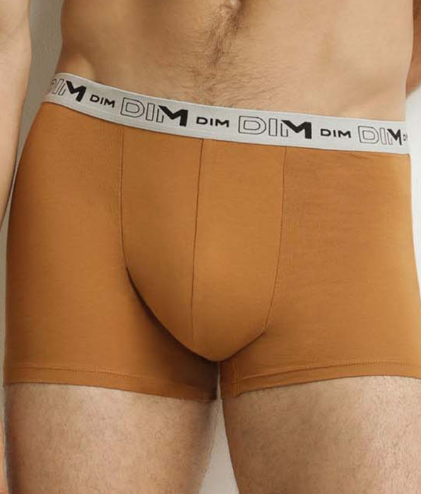 DIM Juego de 3 calzoncillos bóxer para hombre de algodón orgánico color caqui ocre azul