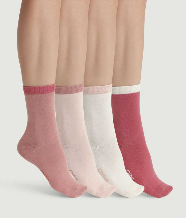 DIM Pack de 4 pares de calcetines rosas de mujer EcoDim Mode