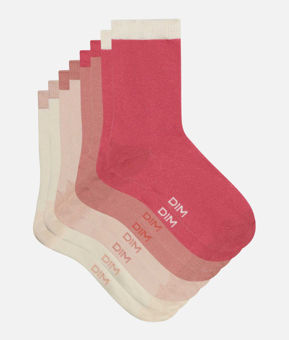 DIM Pack de 4 pares de calcetines rosas de mujer EcoDim Mode