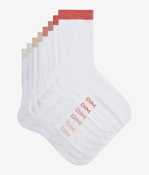 DIM Pack de 4 pares de calcetines de mujer Blanco EcoDim Mode