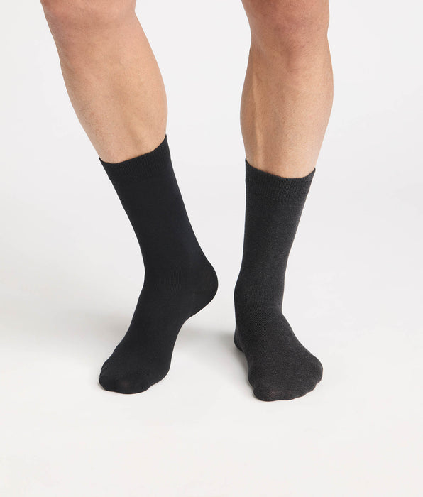 DIM Pack de 2 calcetines de hombre de algodón gris antracita Thermo