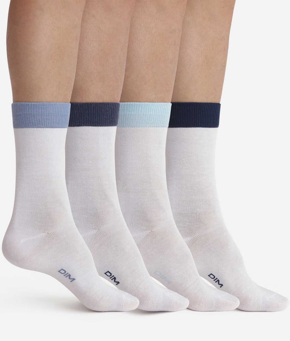 DIM Pack de 4 pares de calcetines de hombre Blanco EcoDim Mode