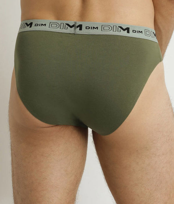 DIM Pack de 3 calzoncillos de algodón orgánico azul, gris y verde para hombre
