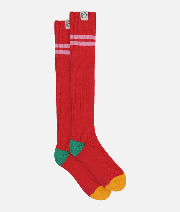 DIM Calcetines altos de mujer colorblock Red Dim x Inès de La Fressange