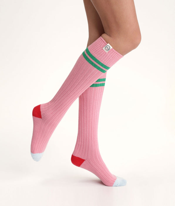 DIM Calcetines altos de mujer colorblock Pink Dim x Inès de La Fressange