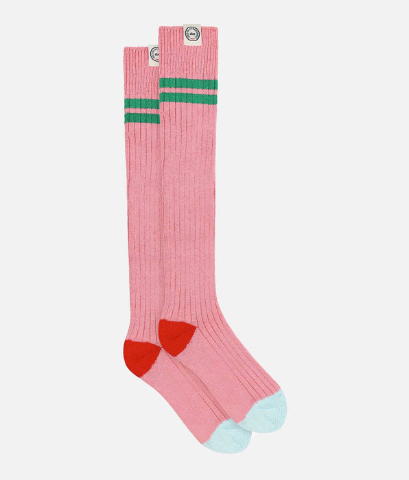 DIM Calcetines altos de mujer colorblock Pink Dim x Inès de La Fressange
