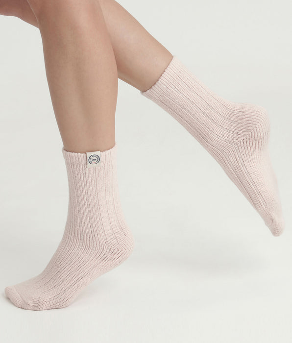 DIM Calcetines de canalé rosa de mujer Dim x Inès de La Fressange