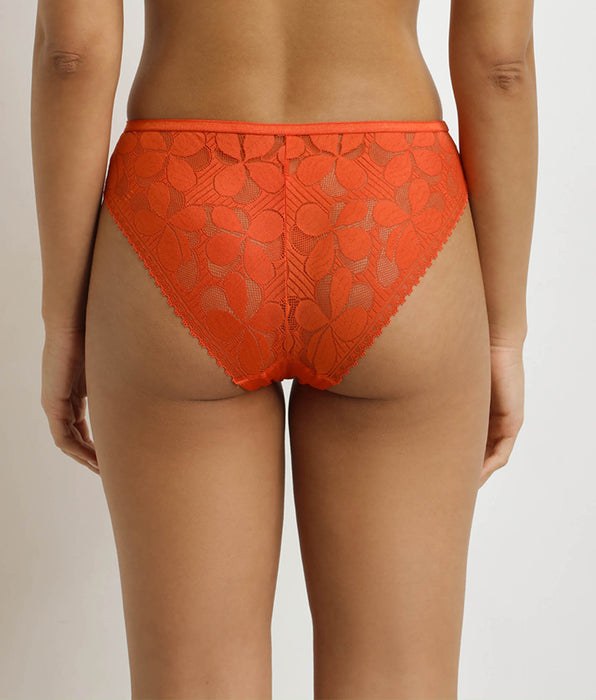 DIM Braguitas de mujer semitransparentes Orange Art Flowers