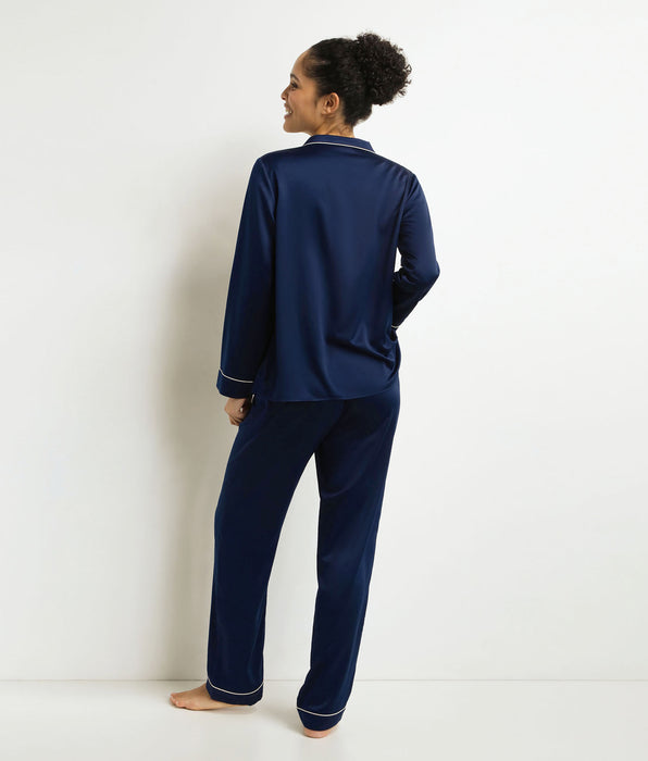 DIM Conjunto de pantalón de pijama para mujer Midnight Blue Don't Disturb