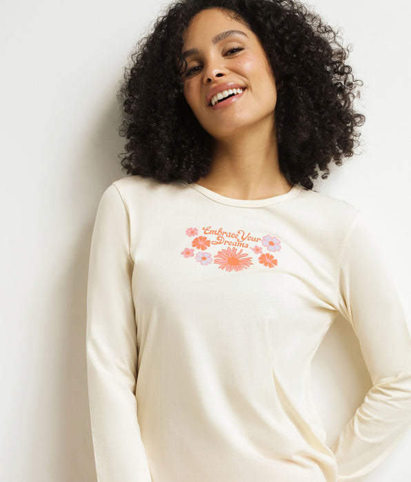 DIM Conjunto de pantalón de pijama para mujer Don't Disturb Beige