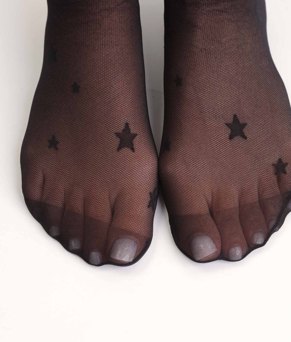 DIM Calcetines tobilleros negros transparentes con estrellas Dim Style