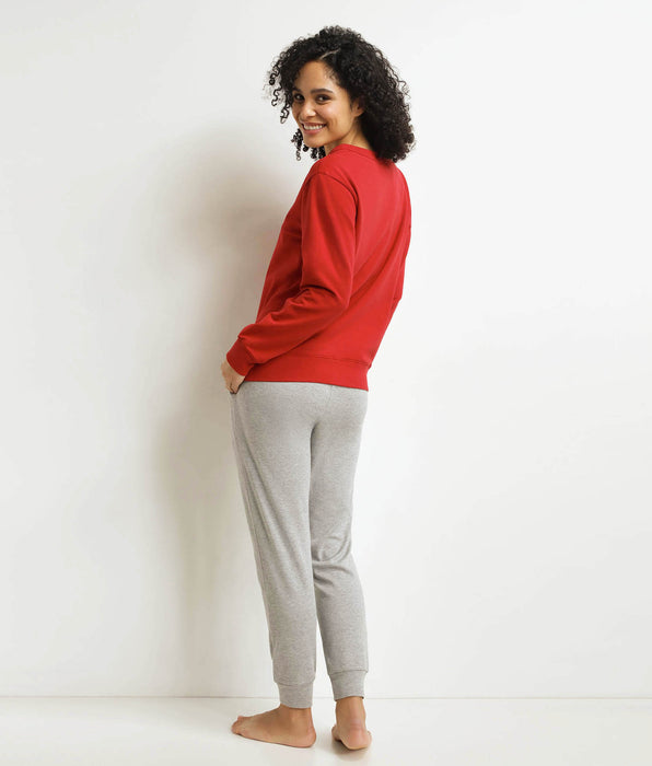 DIM Pijama de Navidad para mujer Gris Rojo Dim Family