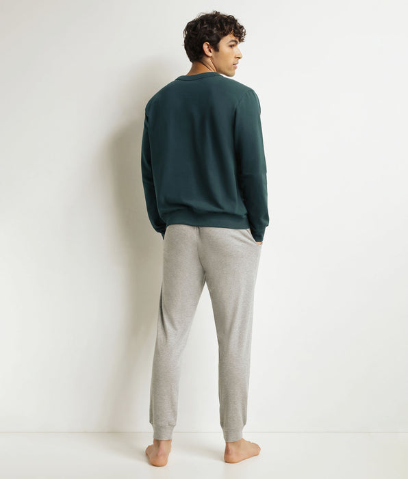 DIM Conjunto de pantalón de pijama para hombre Gris Verde Dim