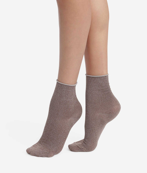 DIM Calcetines de mujer de lurex marrón Dim Mode