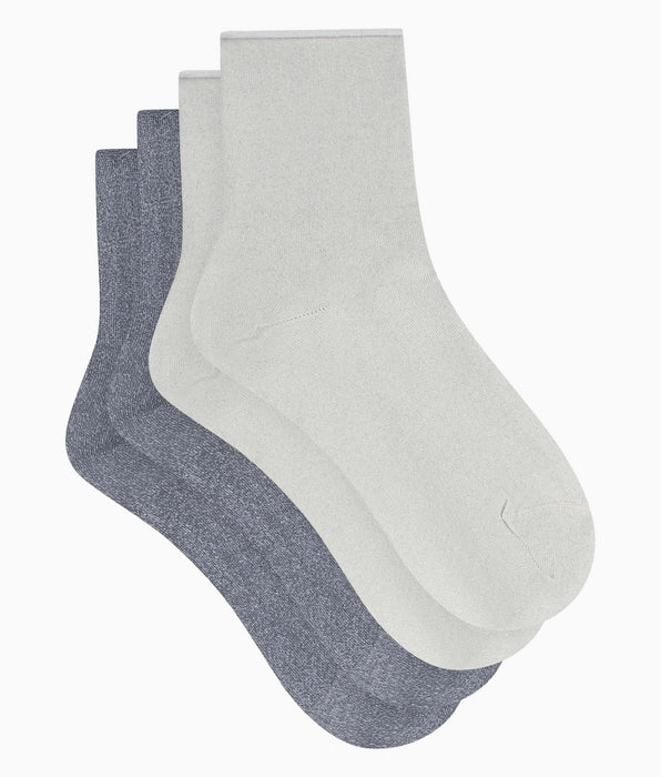 DIM Pack de 2 pares de calcetines de mujer con lurex Gris Dim Mode