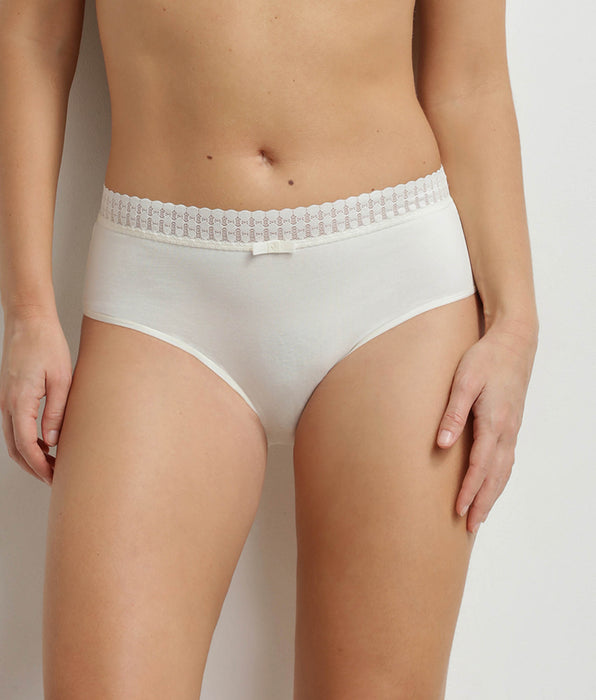 DIM Braguitas altas de algodón para mujer Daily Coton en color marfil