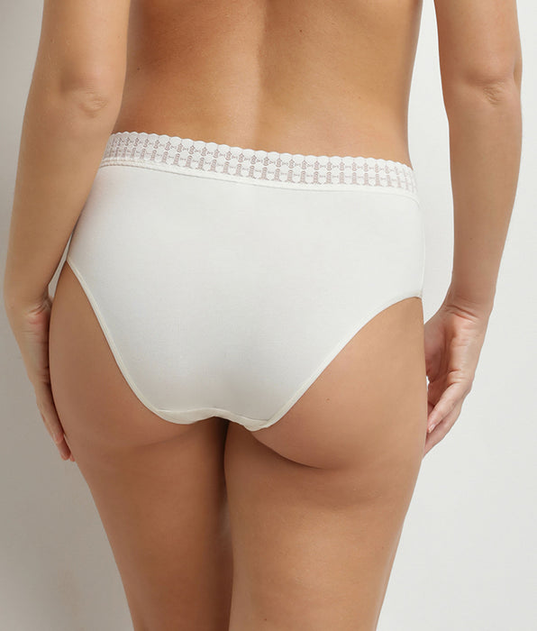 DIM Braguitas altas de algodón para mujer Daily Coton en color marfil