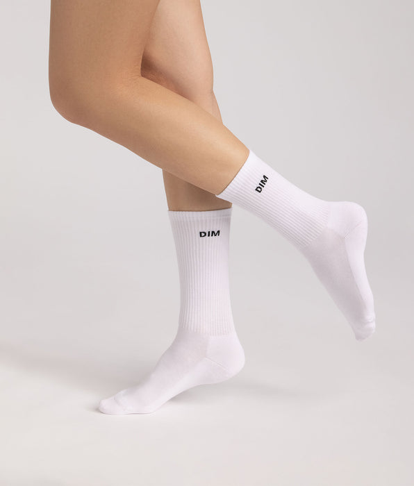 DIM Pack de 3 calcetines deportivos de mujer blancos Original
