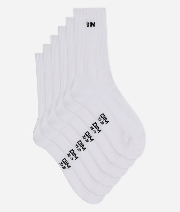 DIM Pack de 3 calcetines deportivos de mujer blancos Original