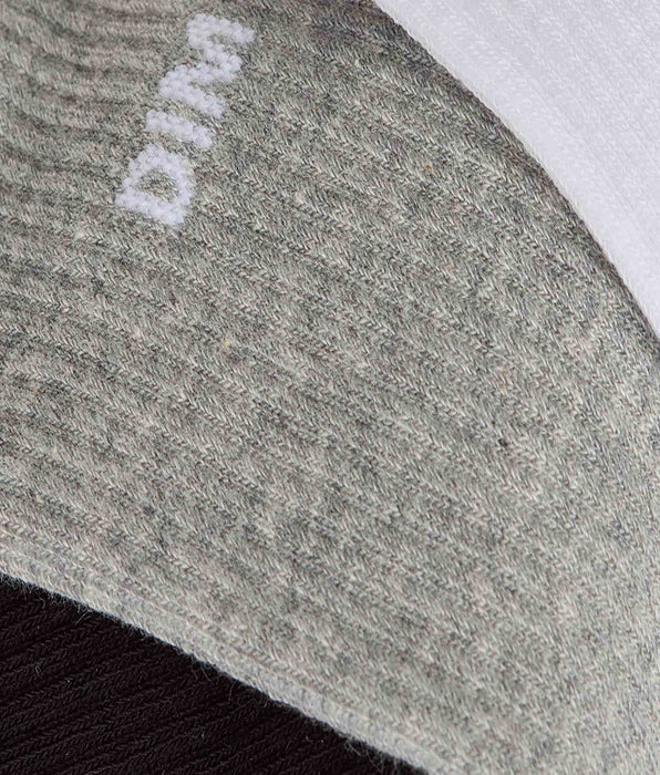 DIM Pack de 3 calcetines deportivos de hombre Original de algodón en negro, blanco y gris