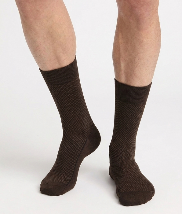 DIM Calcetines de hombre de algodón marrón madera La Mode