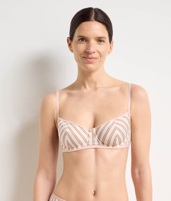 DIM Sujetador balconette con aros crema rosa Dim x Ines de la Fressange