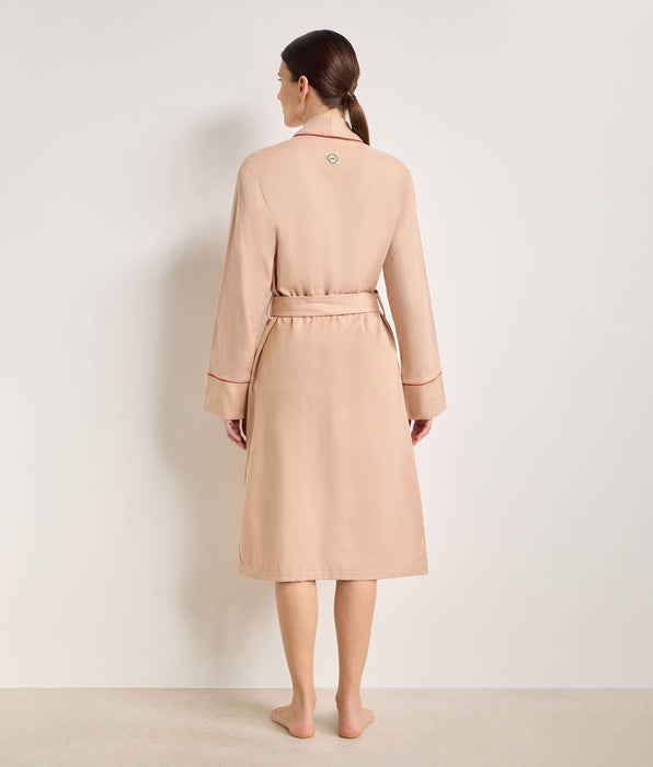 DIM Bata larga de franela seda beige DIM x Ines de la Fressange