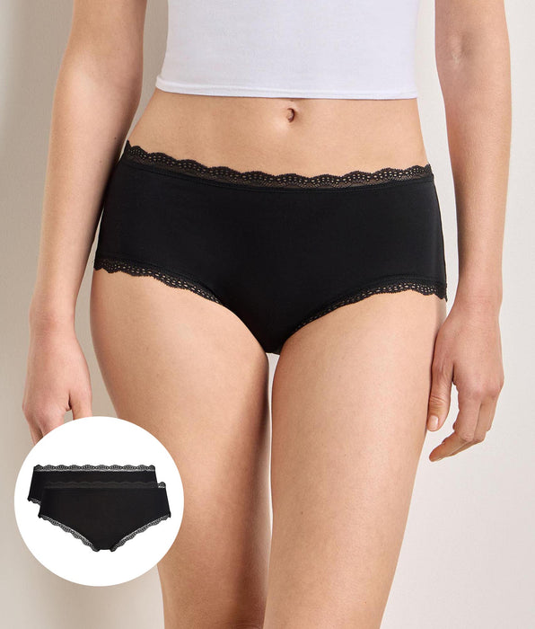 DIM Pack de 2 shortys negros Daily Coton Dentelle