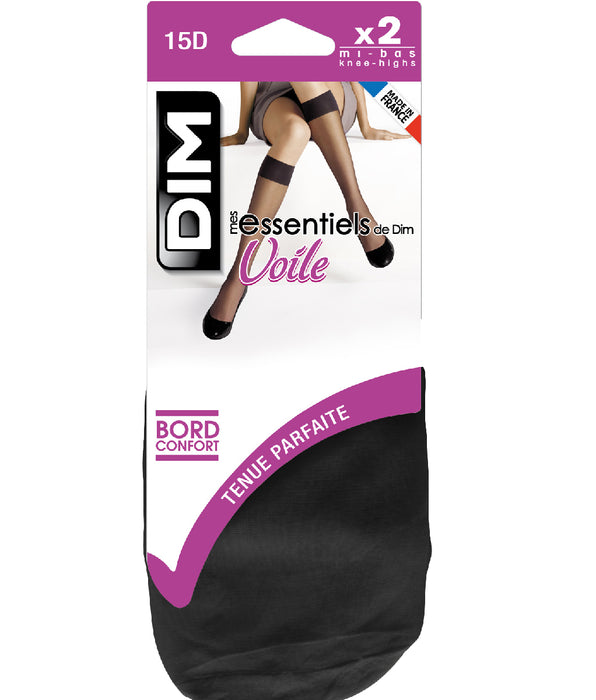 DIM Lote de 2 medias de velo negras Mes Essentiels 15D
