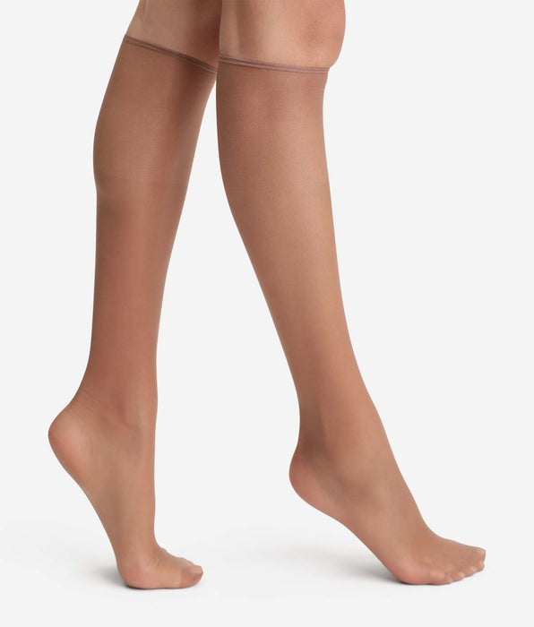 DIM Lote de 2 medias color gacela Sublim velo brillante 15D