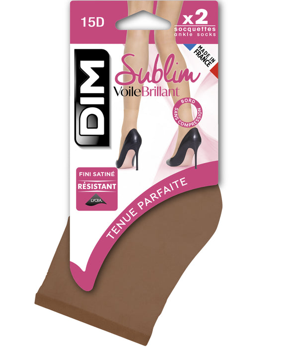 DIM Lote de 2 calcetines de media color gacela iridiscentes Sublim 14D