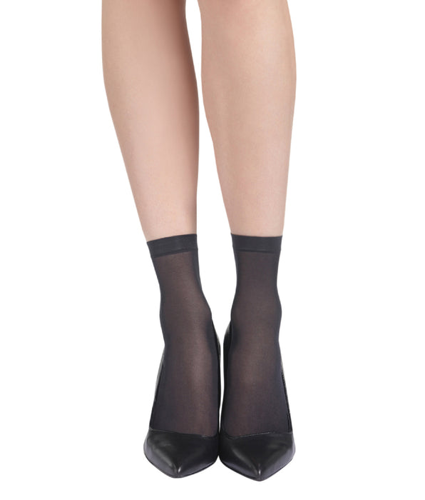 DIM Pack de 4 calcetines medias negras EcoDIM semi-opacas 30D