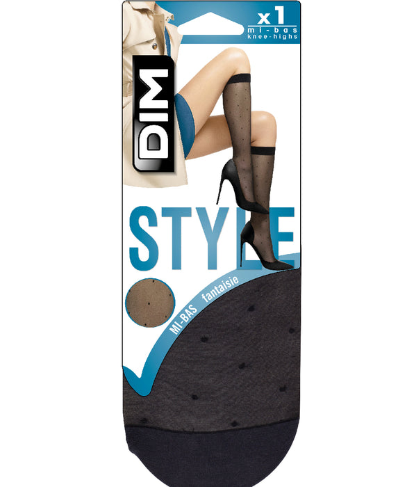 DIM Medias negras efecto bordado 15D Madame So DIM