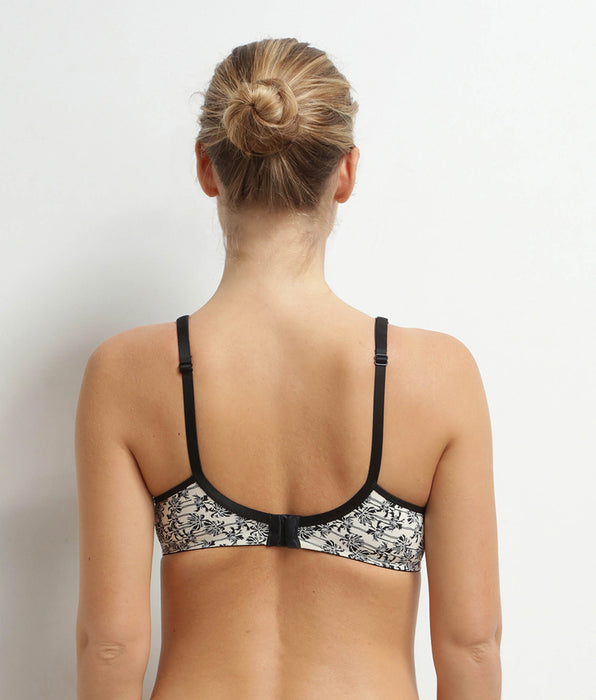 DIM Sujetador con copas de microfibra y tul con palmeras Generous