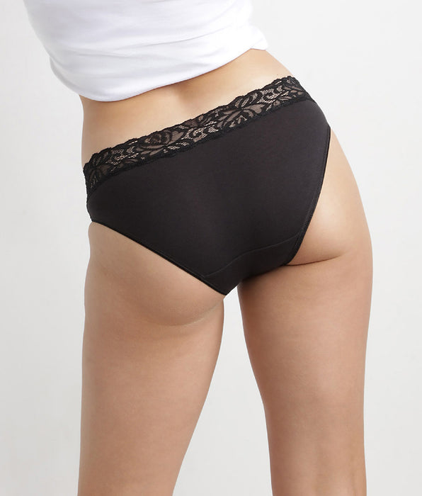 DIM Pack de 2 bragas negras Coton Plus Féminine de talle medio