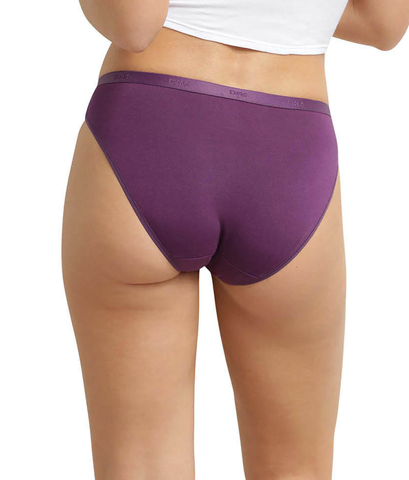 DIM Pack de 5 braguitas de mujer de algodón elástico con mensaje Les Pockets