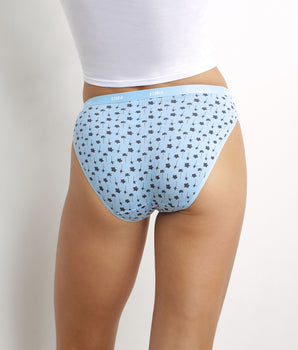 Pack de 5 bragas de mujer de algodón elástico floral Azul Les Pockets